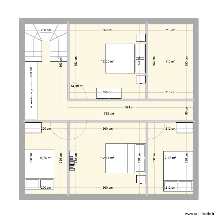 4ch. Plan de 0 pièce et 0 m2