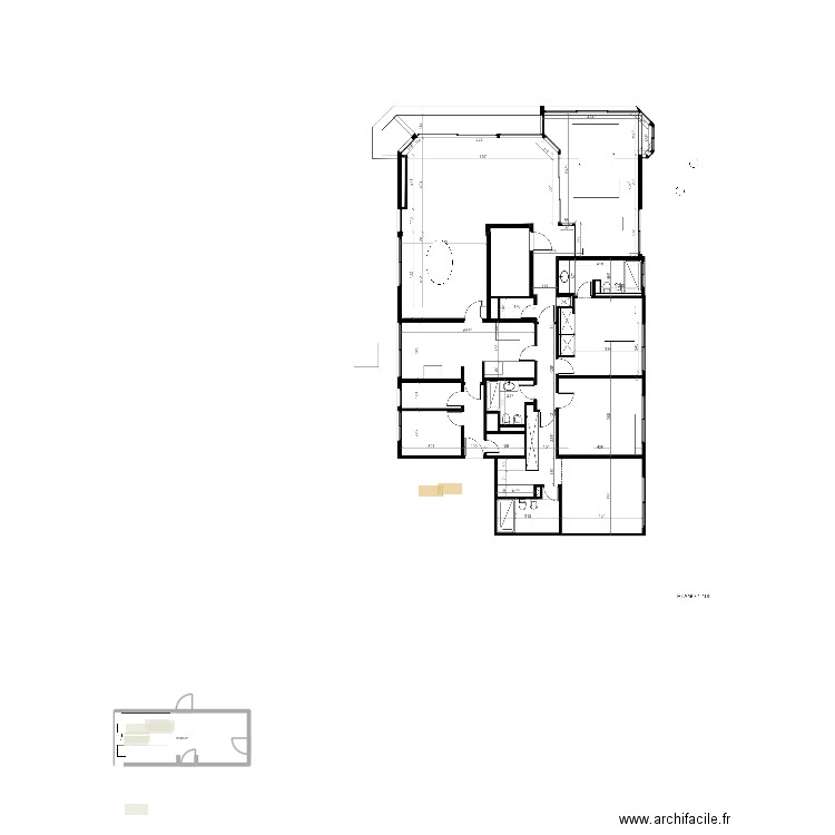 Plano limpio. Plan de 1 pièce et 17 m2