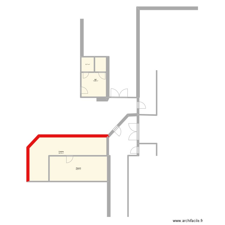 Partage V1. Plan de 4 pièces et 61 m2