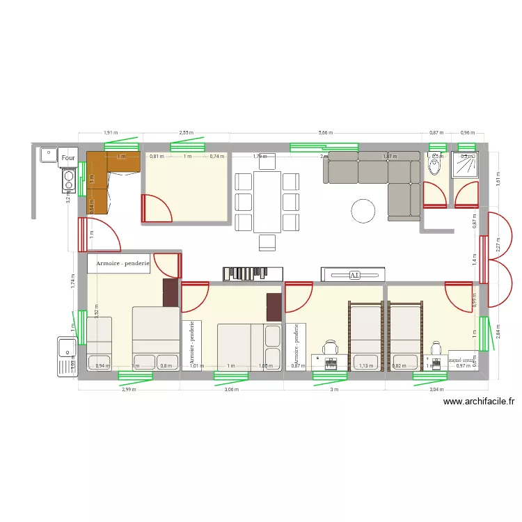 Trano Anivorano. Plan de 7 Pièces et 39 m² Trano Anivorano. Plan de 7 Pièces et 39 m²
