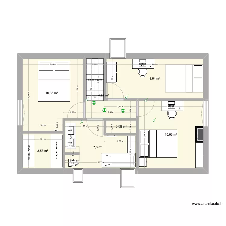 &eacute;tage-v1. Plan de 