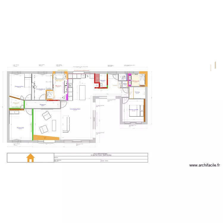 projet  LARQUET/WATIER : am&eacute;nagement 08.10.25 carrelage. Plan de 