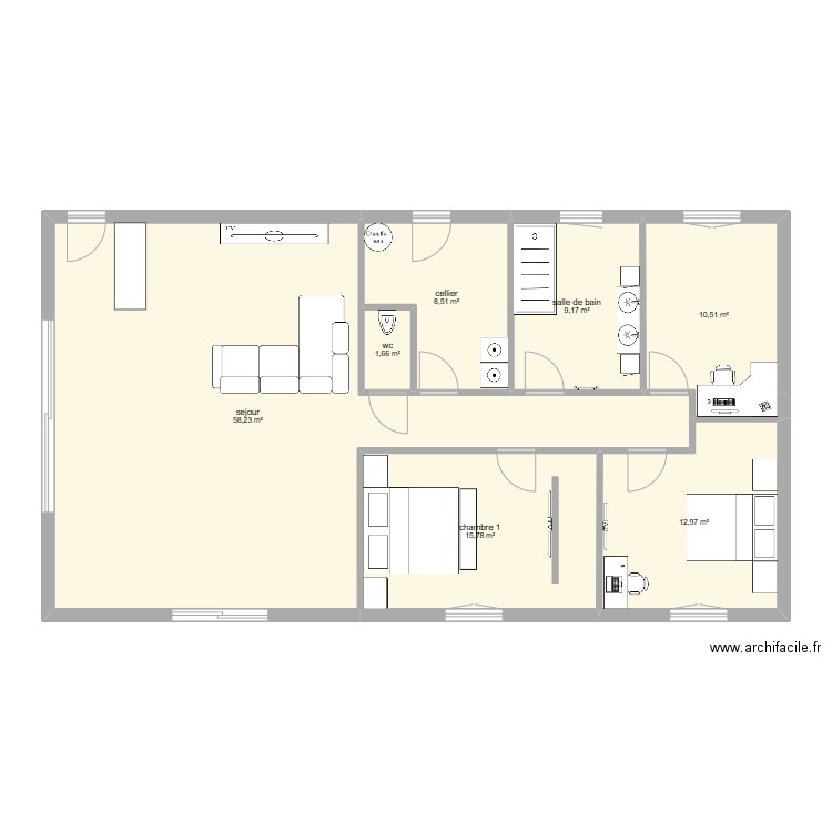 plan1. Plan de 7 pièces et 117 m2