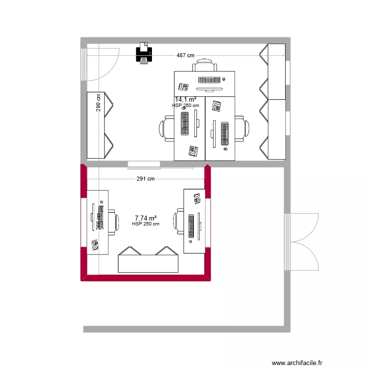 Extension guichet CPAS. Plan de 