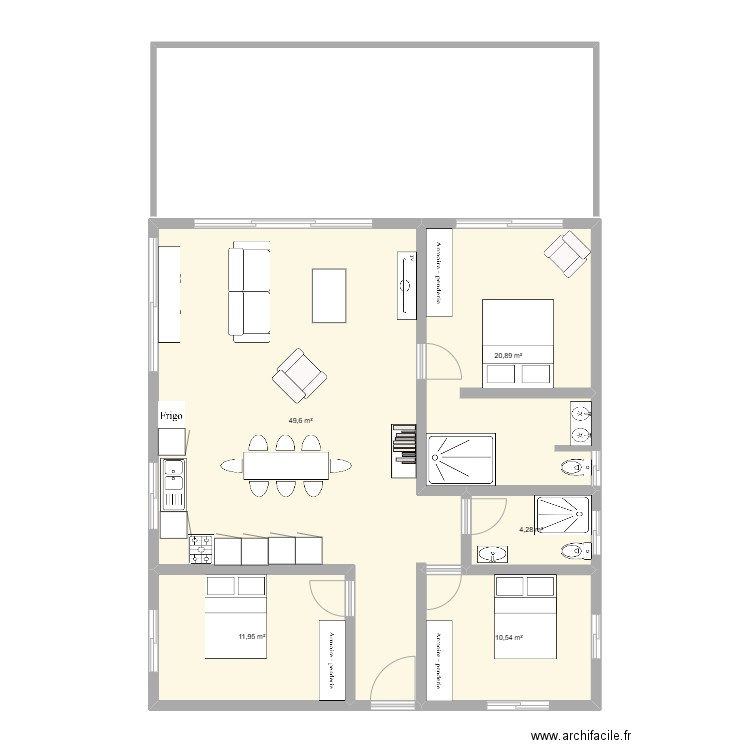 test 2. Plan de 5 pièces et 97 m2