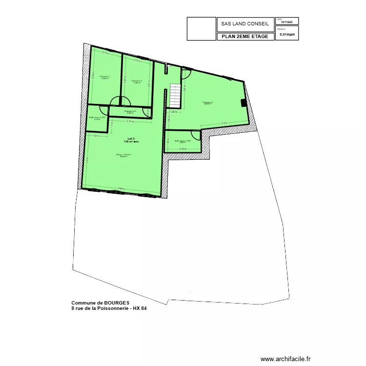 Plan combles - SAS LAND CONSEIL. Plan de 0 pièce et 0 m2