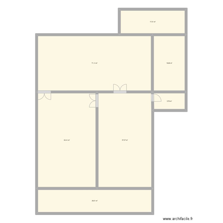 cour. Plan de 7 pièces et 263 m2