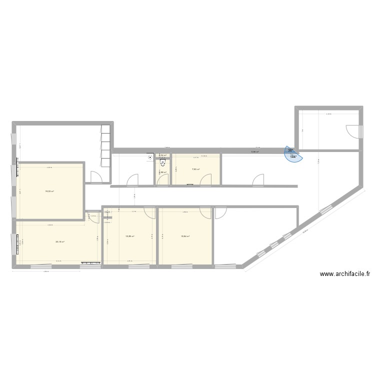 cbc 1 appart 20250510. Plan de 8 pièces et 81 m2