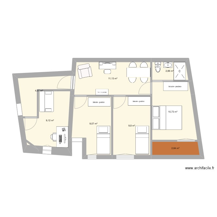 Extension 5. Plan de 0 pièce et 0 m2