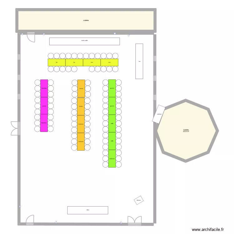 salle des fetes. Plan de 2 et 54 m² salle des fetes. Plan de 2 et 54 m²