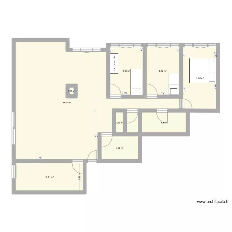 Appartement. Plan de 9  et 108 m²