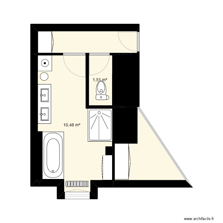 Projet Pointis V1. Plan de 3 pièces et 18 m2