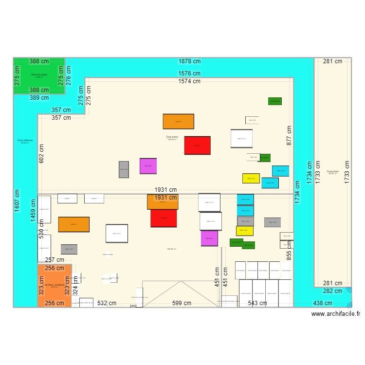 Installation selon nouvelle confirguration v4. Plan de 6 pièces et 479 m2