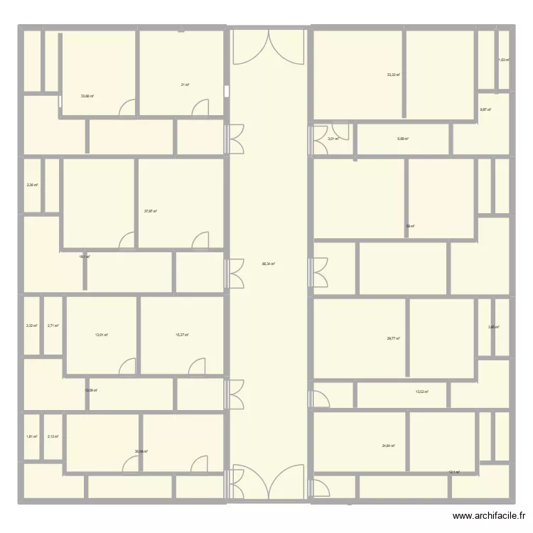 Projet 1. Plan de 25 Pièces et 484 m² Projet 1. Plan de 25 Pièces et 484 m²