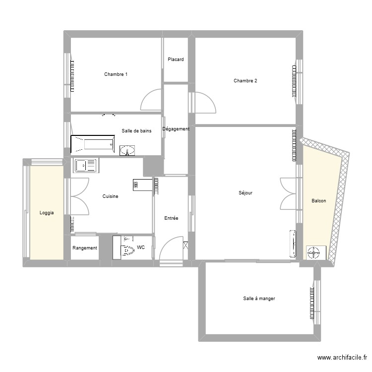 RIBAULT. Plan de 15 pièces et 90 m2