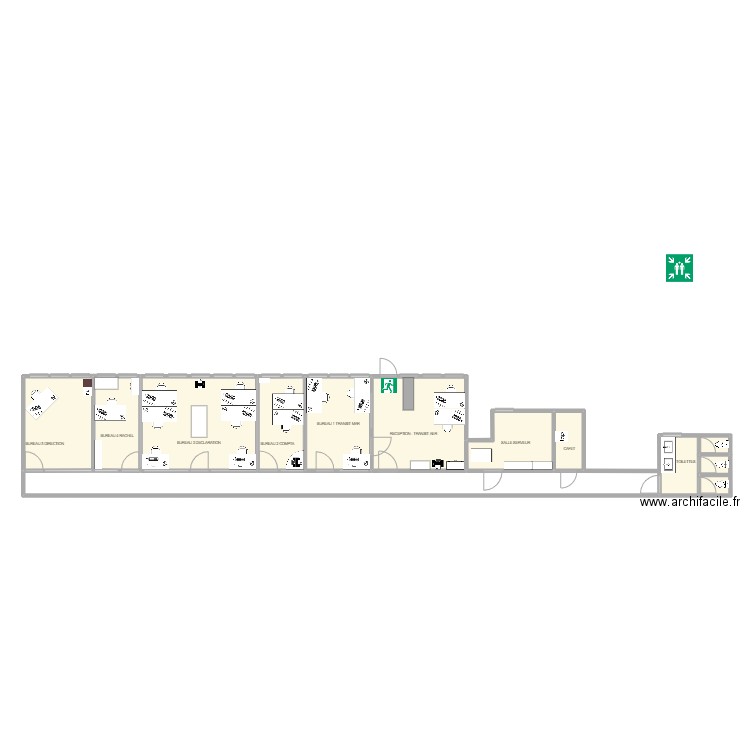 BUREAU LBV NEW. Plan de 10 pièces et 125 m2