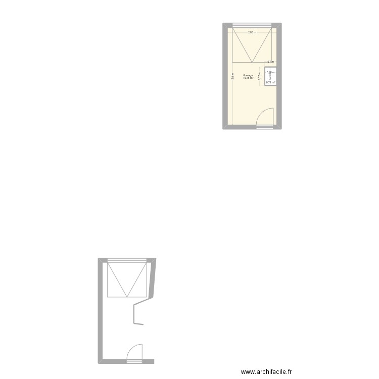 PLAN MODIFICATION LOCAL PRO. Plan de 2 pièces et 17 m2