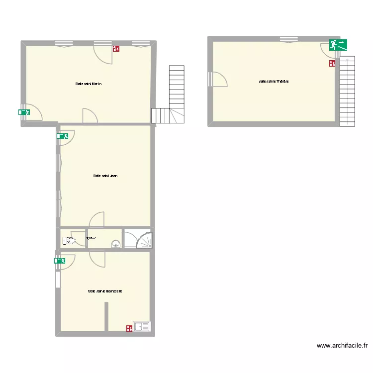 Salles St Martin. Plan de 5 et 109 m² Salles St Martin. Plan de 5 et 109 m²