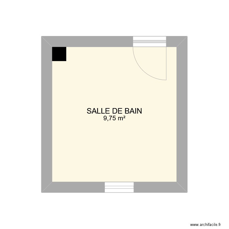 SDB VIDE. Plan de 1 pièce et 10 m2