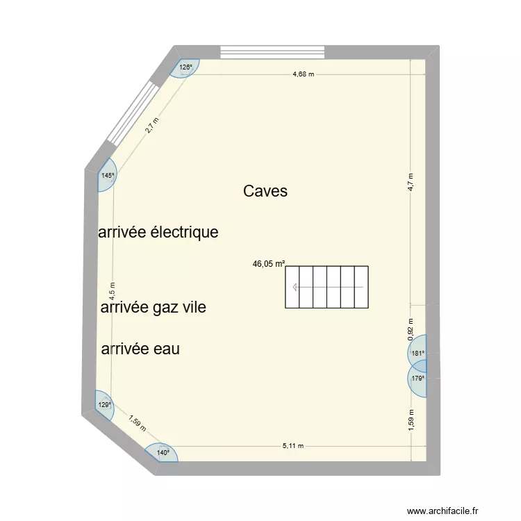 cave. Plan de 1 et 46 m² cave. Plan de 1 et 46 m²