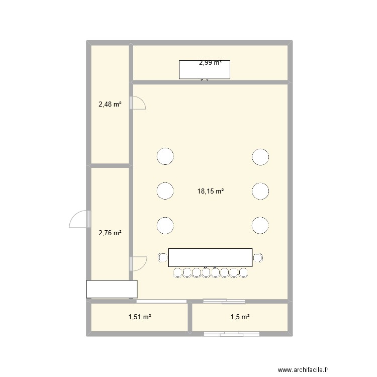 plan de table. Plan de 6 pièces et 29 m2