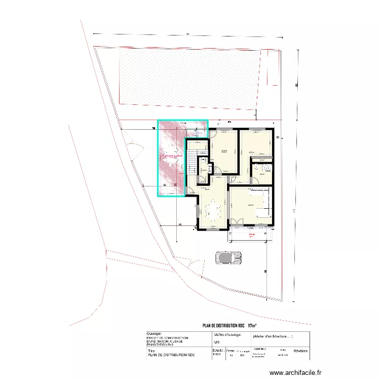 Maison bangangte RDC. Plan de 8  et 130 m²