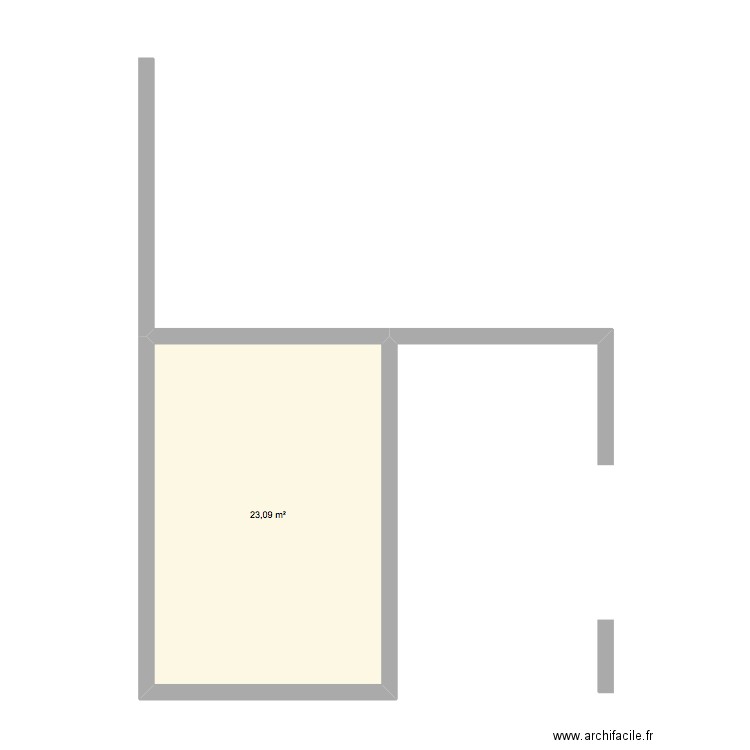 essai 1. Plan de 1 pièce et 23 m2