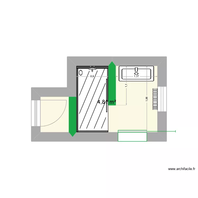 baas laura. Plan de 1  et 5 m²