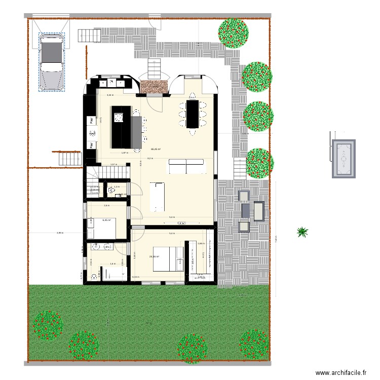 maison bzh 2. Plan de 5 pièces et 300 m2