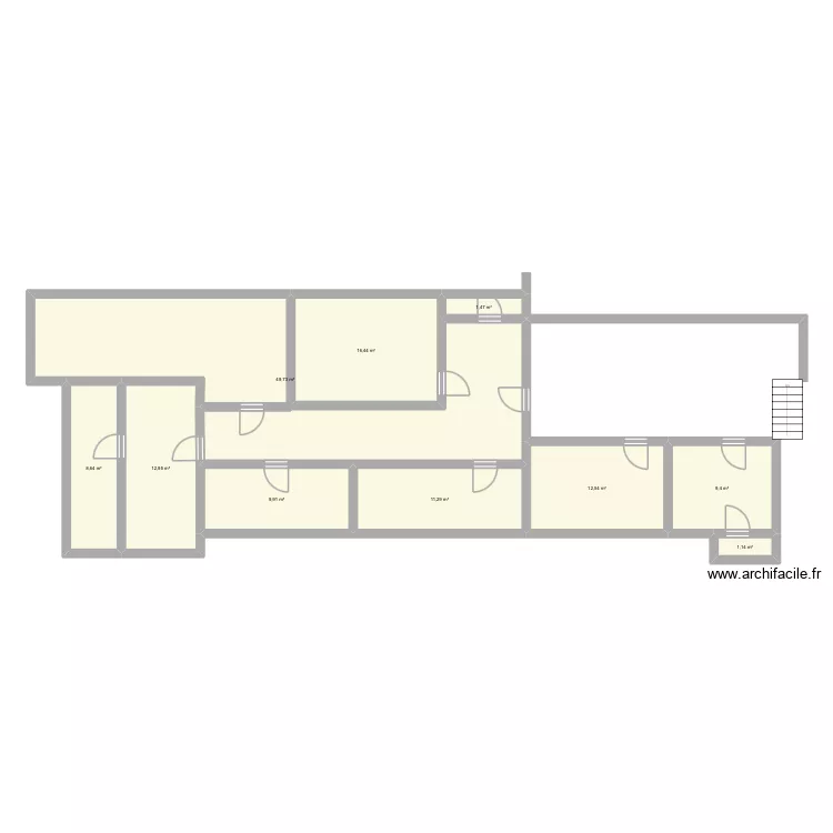 Étage Yves rocher. Plan de 10 et 134 m² Étage Yves rocher. Plan de 10 et 134 m²