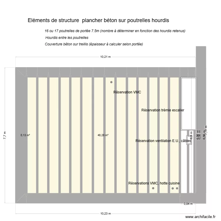 V3 - Plancher béton Pleudihen 2ième étage. Plan de 2 et 48 m² V3 - Plancher béton Pleudihen 2ième étage. Plan de 2 et 48 m²