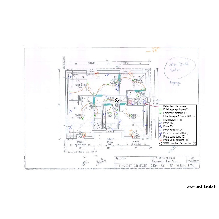 PLAN ELEC OUBAIDI ETAGE. Plan de 0 pièce et 0 m2