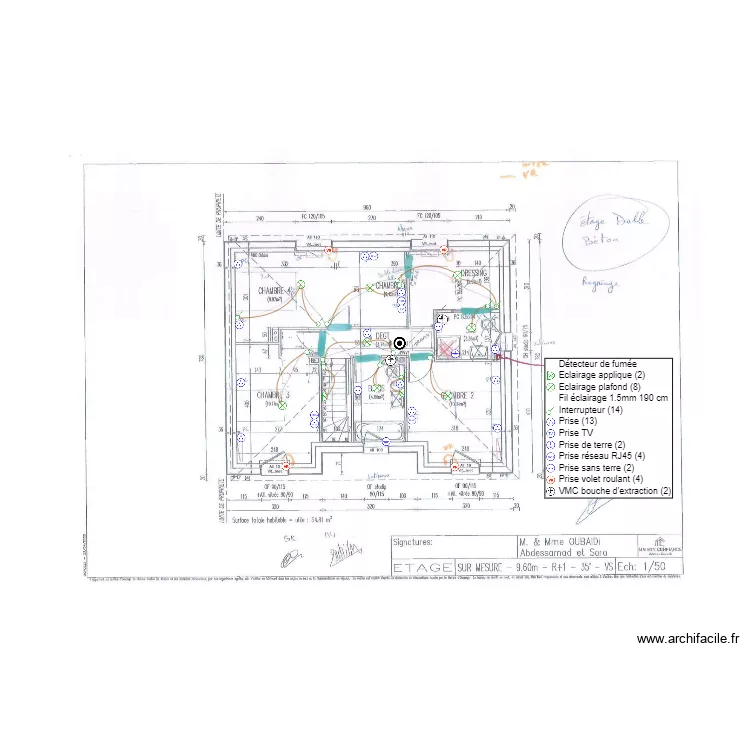 PLAN ELEC OUBAIDI ETAGE. Plan de 
