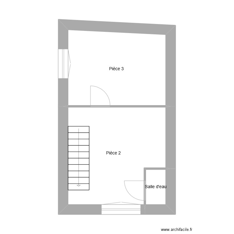 Lopes dépendance ETAGE non meublé. Plan de 3 pièces et 28 m2