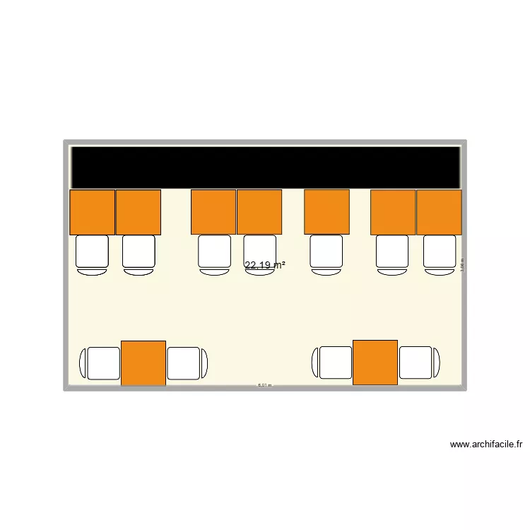 plan 1er &eacute;tage. Plan de 1  et 22 m²