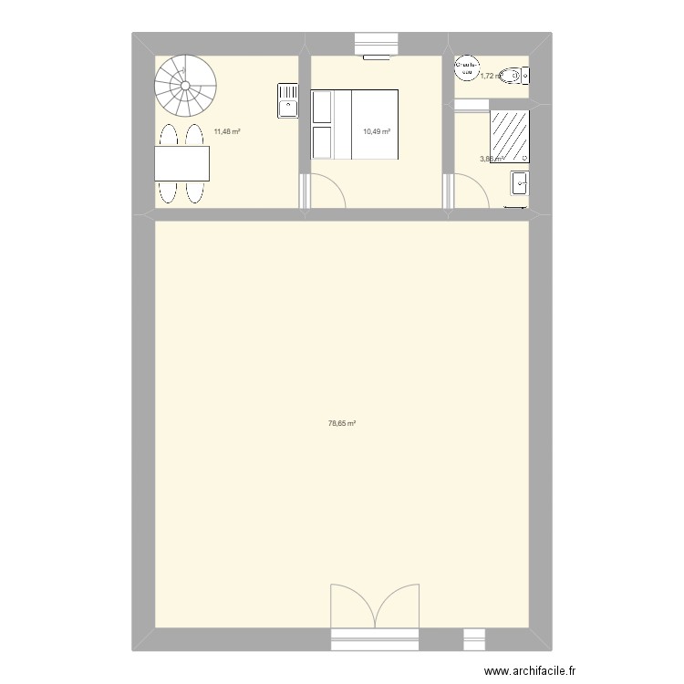 Garage. Plan de 5 pièces et 106 m2