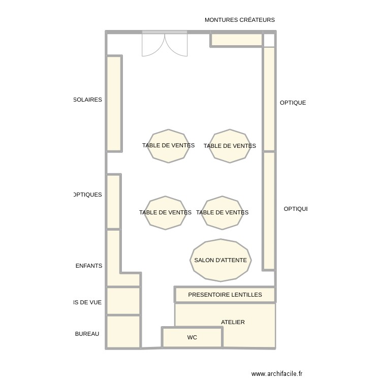 Plan magasin Krys. Plan de 0 pièce et 0 m2