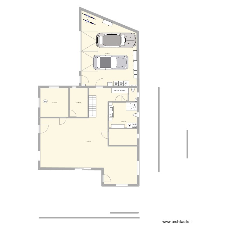 essai 1. Plan de 5 pièces et 168 m2