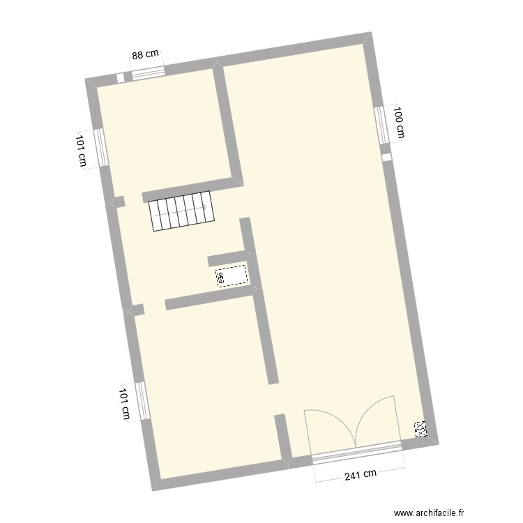 CAG77AM. Plan de 1 pièce et 74 m2