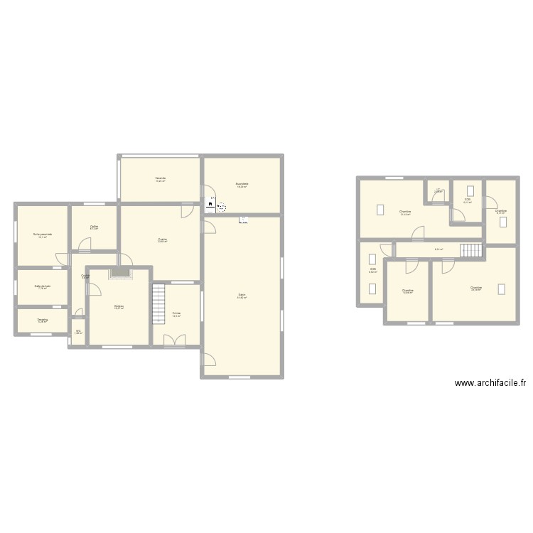 LEROYER MARTIN. Plan de 20 pièces et 268 m2