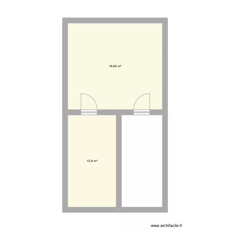 maison mamie modif. Plan de 2  et 31 m²