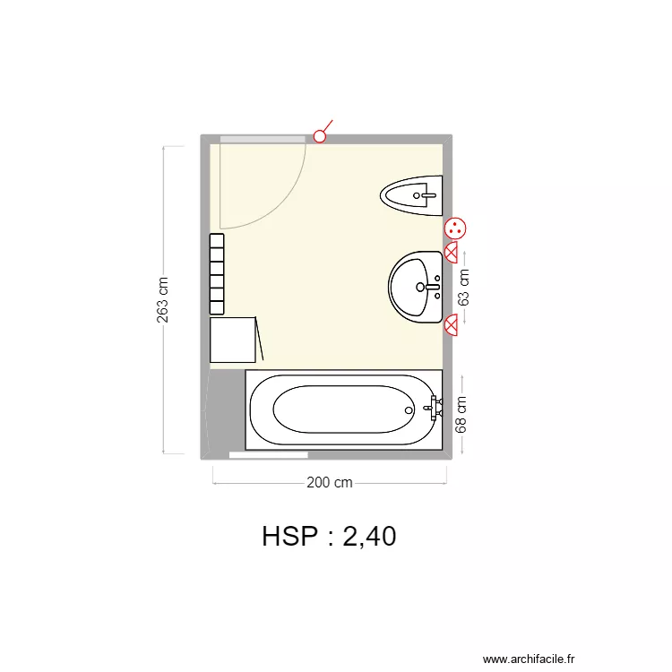 GRARD SDB EXISTANT. Plan de GRARD SDB EXISTANT. Plan de