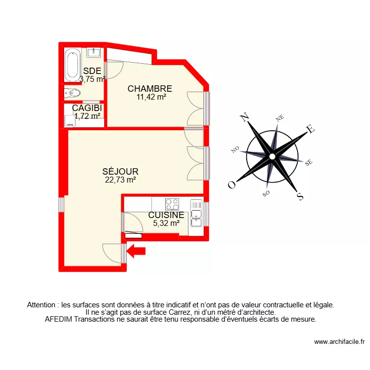 BI 32307. Plan de 6  et 57 m²