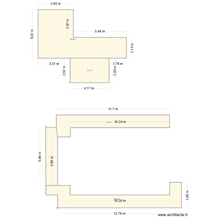 M Voisin et Melle Bayard. Plan de 0 pièce et 0 m2