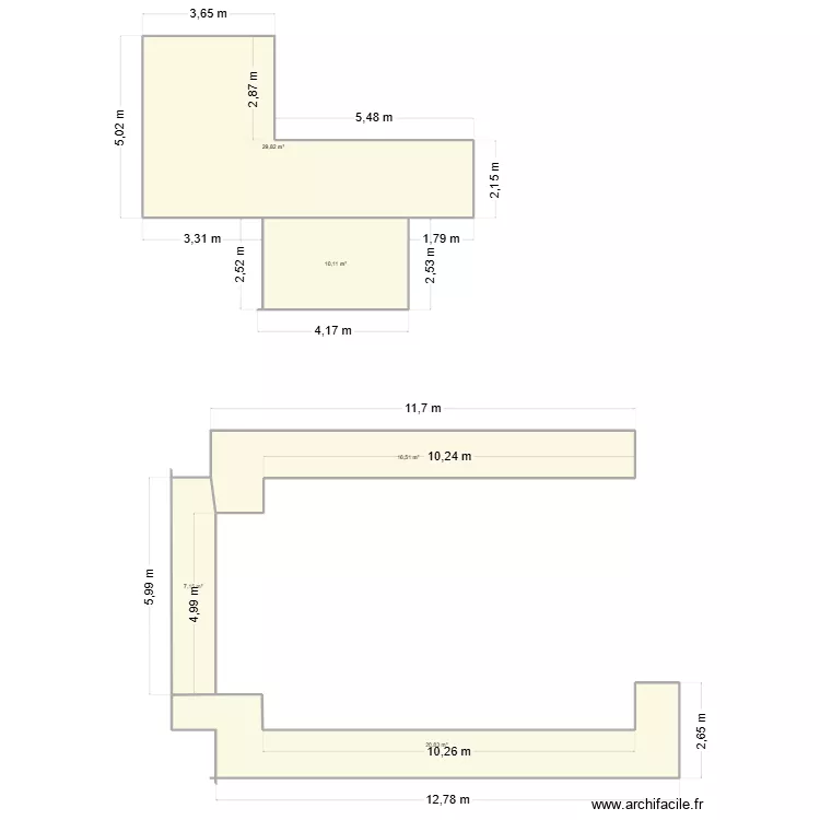 M Voisin et Melle Bayard. Plan de 5  et 84 m²