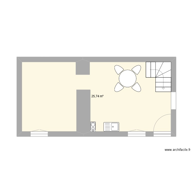 Chalet. Plan de 1 pièce et 26 m2