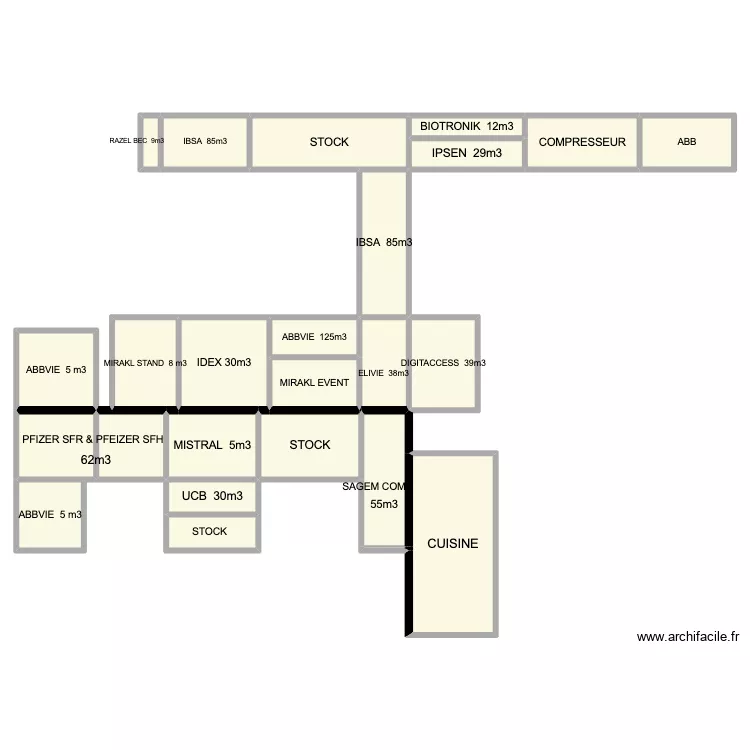 Stockage Villevaudé. Plan de 25 Pièces et 466 m² Stockage Villevaudé. Plan de 25 Pièces et 466 m²