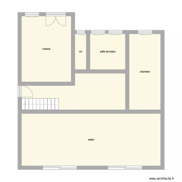 deschire rdc &eacute;tat initial. Plan de 6 Pièces et 88 m²