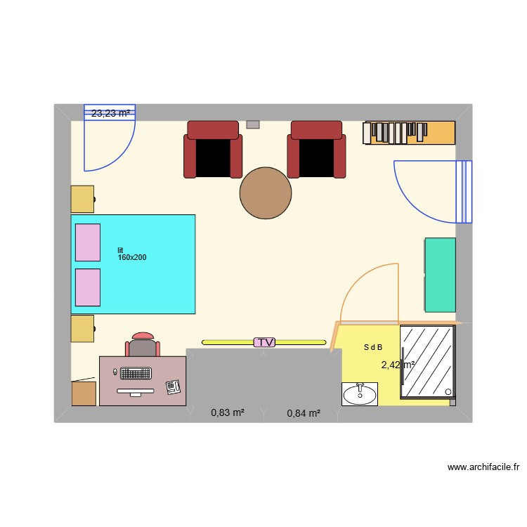 chambre du bas PROJET 06. Plan de 0 pièce et 0 m2