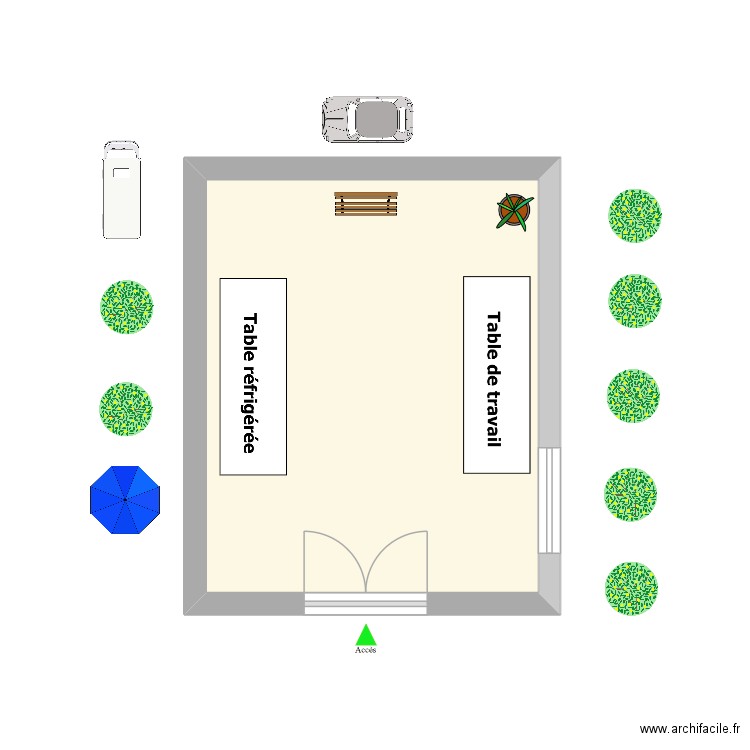 LOCAL GLACERIE 1. Plan de 1 pièce et 18 m2